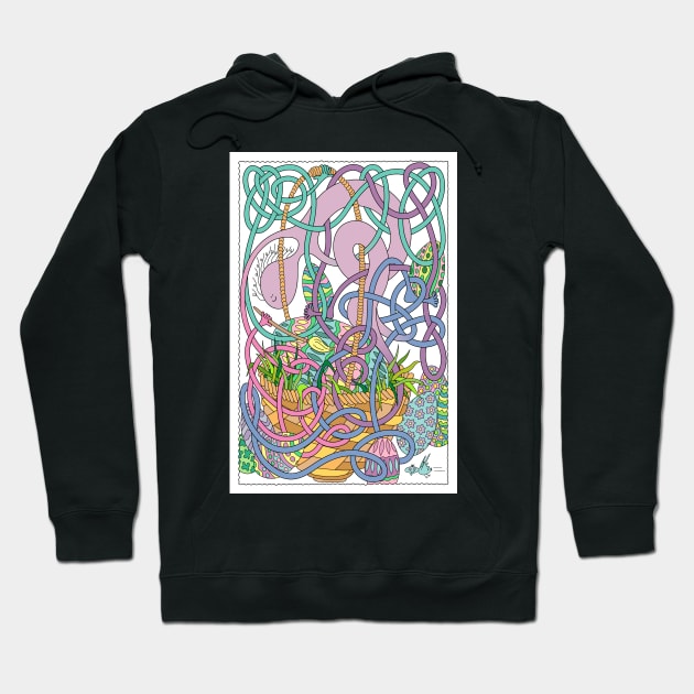 Mr Squiggly Painting Easter Eggs Hoodie by becky-titus